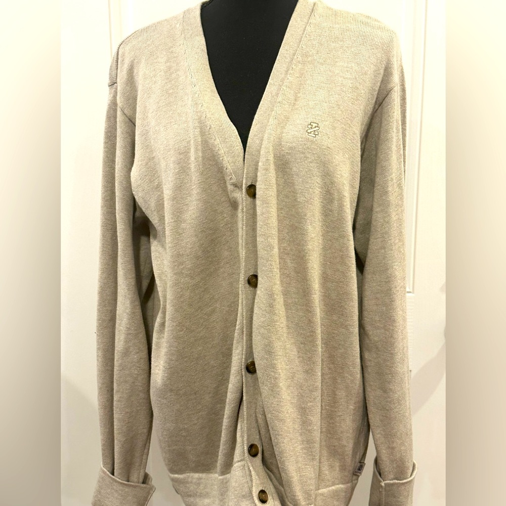Izod Varsity Cardigan in Oatmeal, XL